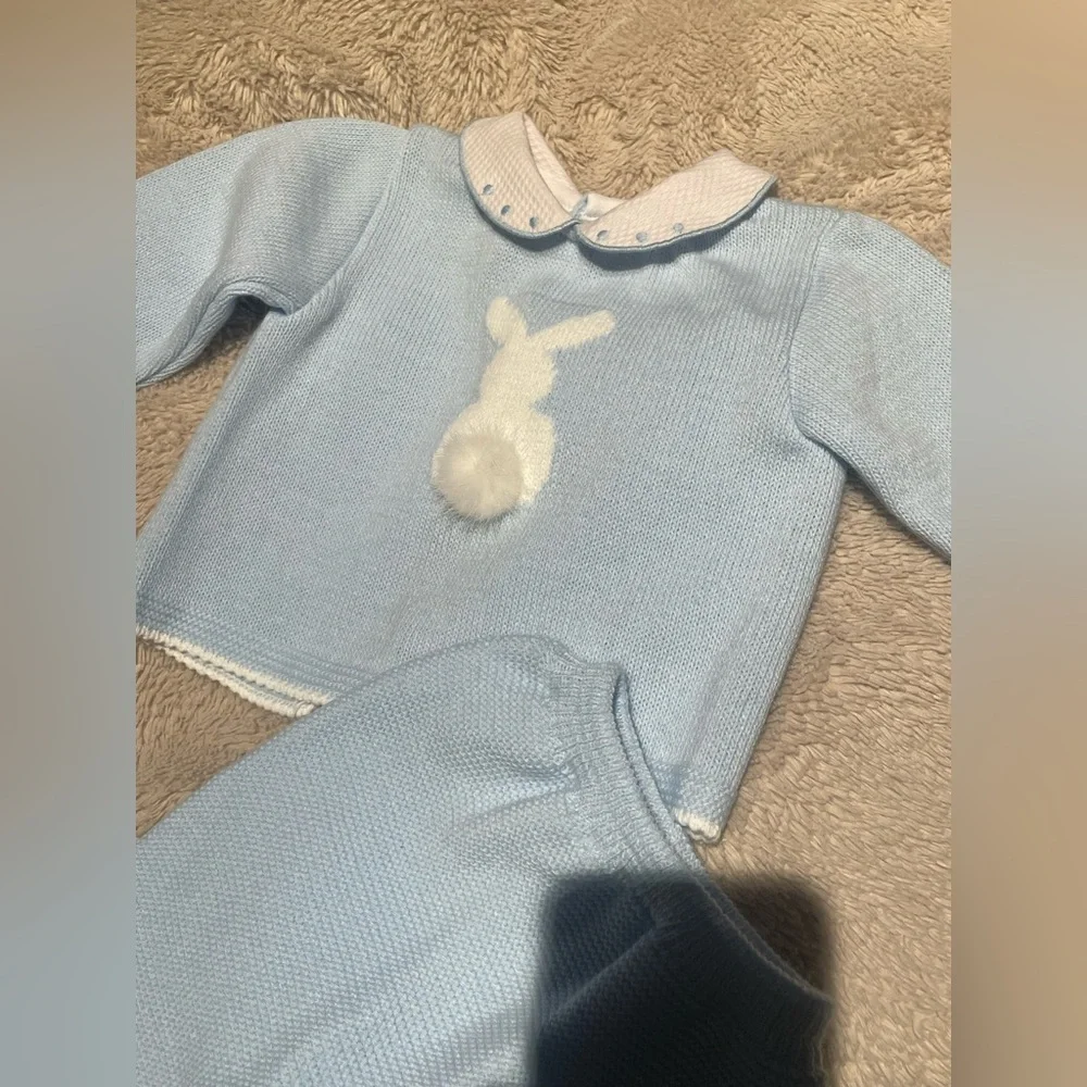 NWOT Infant Boy Two Piece Knit Easter Bunny Outfit